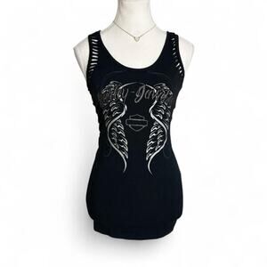 Harley Davidson Y2K Grunge Angel Wing Biker Girl Rock punk style tank top size L
